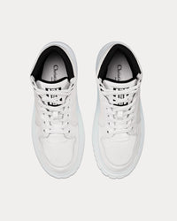 D-Player White and Black Quilted Nylon Top Sneakers