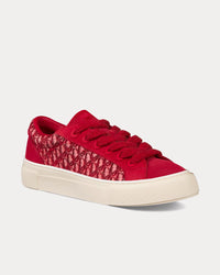 B33 Dior Oblique Mohair & Suede Red Low Top Sneakers