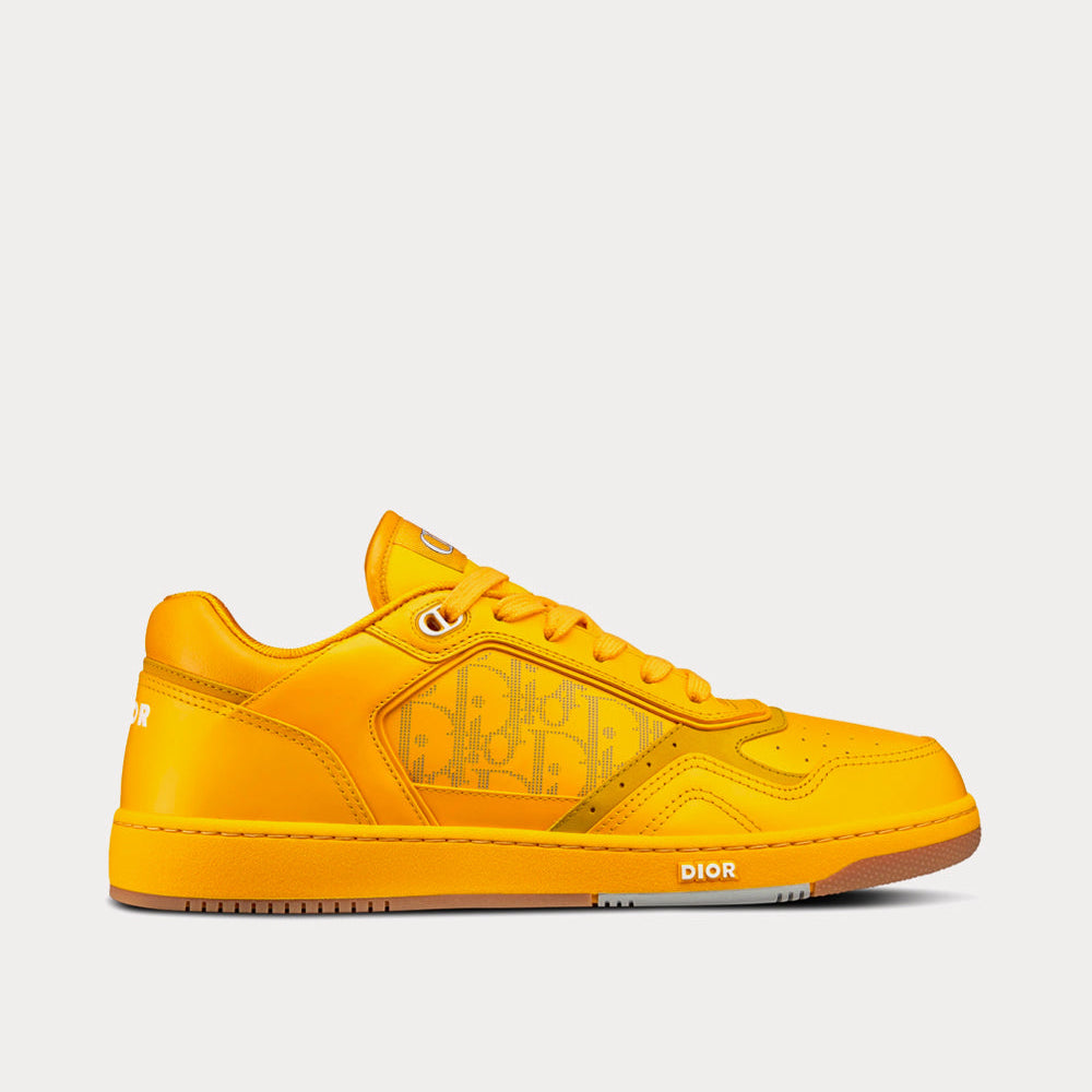 World Tour B27 Yellow Dior Oblique Galaxy Leather with Smooth Calfskin and Suede Low Top Sneakers