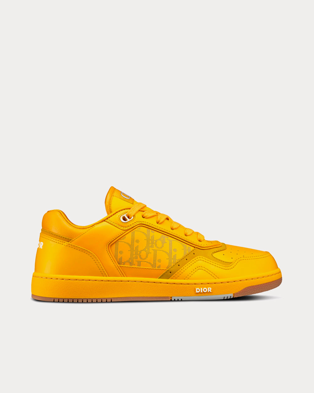 World Tour B27 Yellow Dior Oblique Galaxy Leather with Smooth Calfskin and Suede Low Top Sneakers
