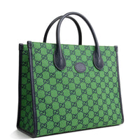 GG Canvas Interlocking G Tote Bag - Green