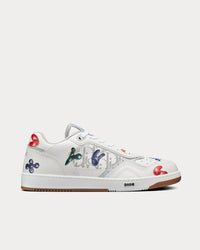 B27 White Smooth Calfskin with Printed Motif Low Top Sneakers