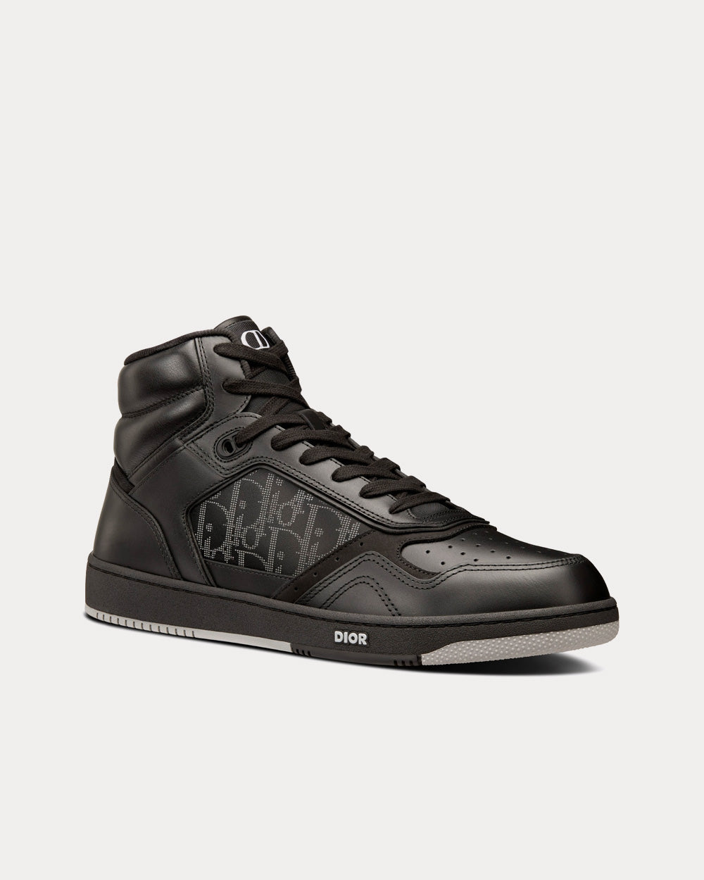 B27 Black Dior Oblique Galaxy Leather with Smooth Calfskin and Suede High Top Sneakers