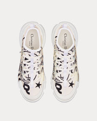 D-Connect White Technical Fabric with Dior Union Print Low Top Sneakers