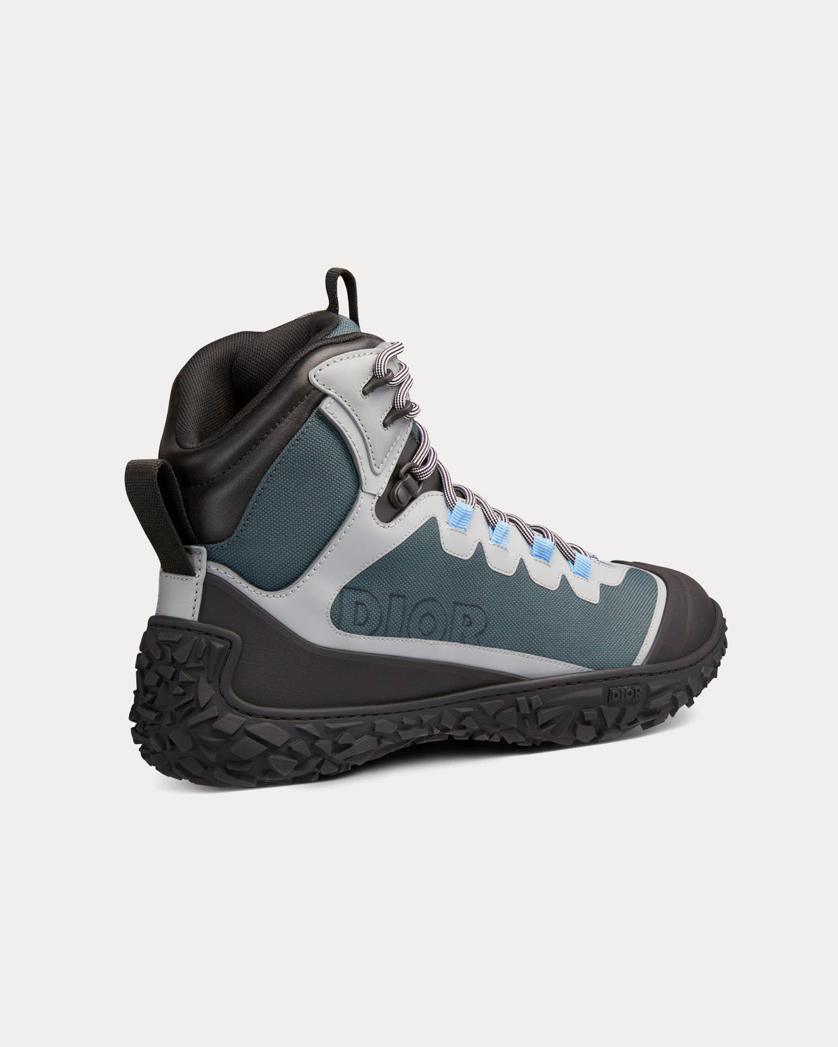 Diorizon Hiking Ankle Boot Green-Gray Technical Mesh and Black Rubber High Top Sneakers