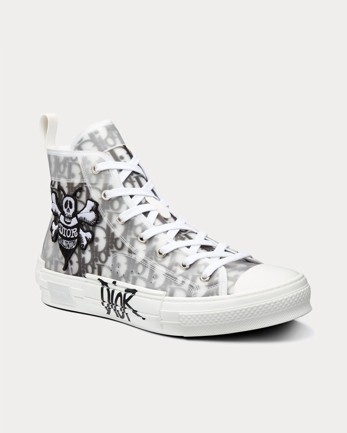 B23 Oblique Canvas Bee Embroidery Patch Black & White High Top Sneakers