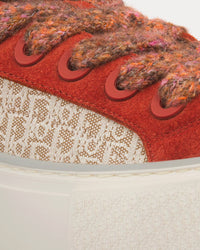 B33 Brown and Cream Dior Oblique Jacquard and Brown Suede Low Top Sneakers