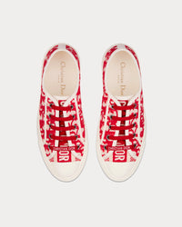 Walk'n'Dior Raspberry Dior Oblique Embroidered Cotton Low Top Sneakers