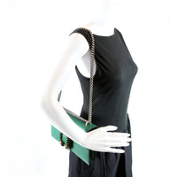 400249 Dionysus Leather Shoulder Small Green