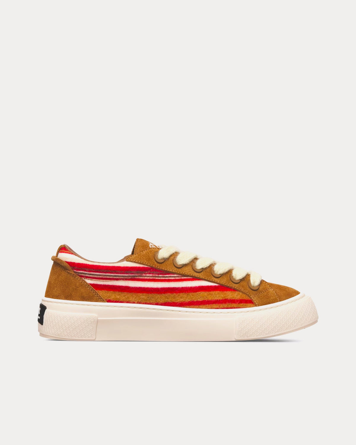 Dior Tears B33 Limited Edition Red Multicolor Mohair and Brown Suede Low Top Sneakers