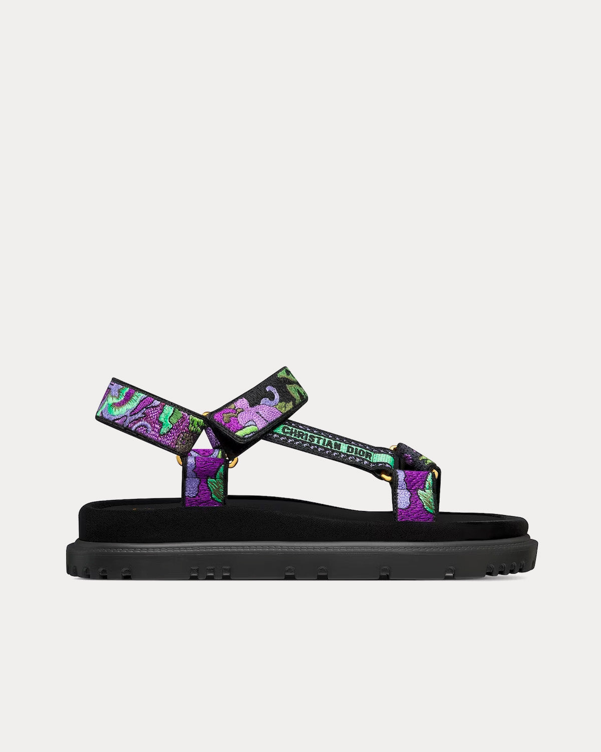 D-Wave Multicolor Dior Indian Purple Embroidered Cotton Sandals