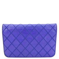 Fancy CC Quilted Calfskin Leather Wallet On Chain Bag Royal Blue View 3