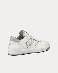 B27 White and Gray Smooth Calfskin with White Dior Oblique Galaxy Leather Low Top Sneakers