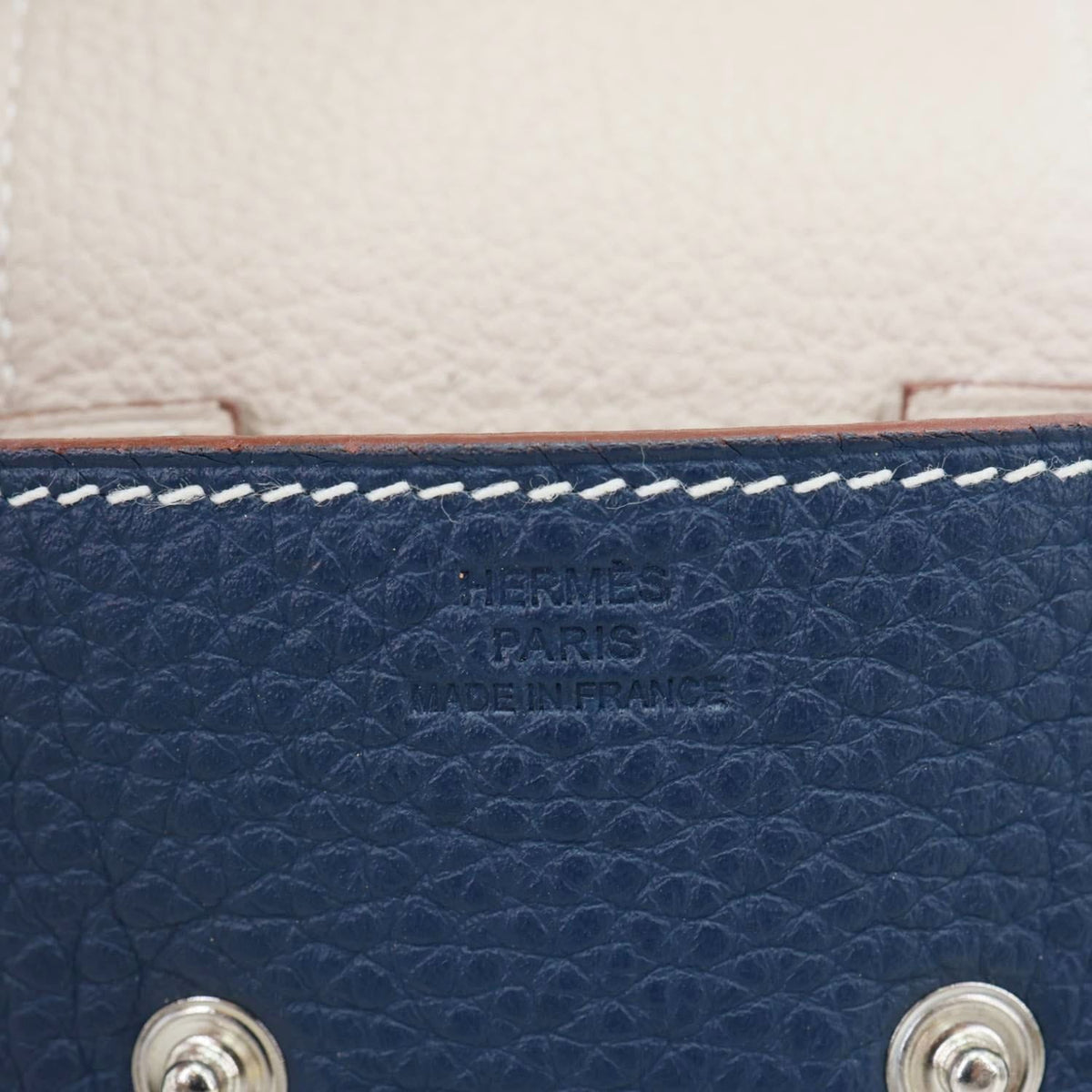 HERMES Leather Deck Of Cards & Case Navy Blue