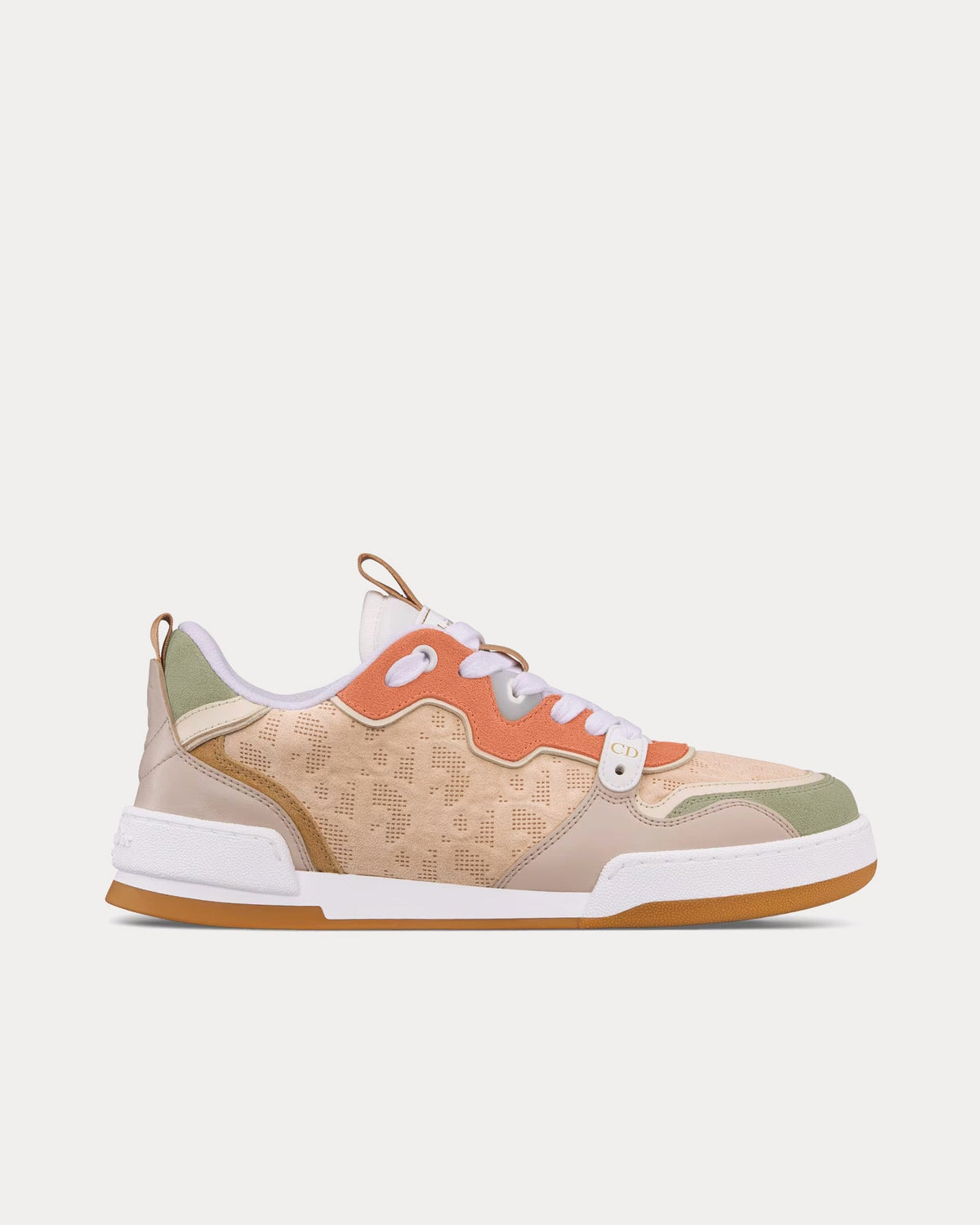 Dior One Perforated Calfskin & Suede Beige / Multi Low Top Sneakers