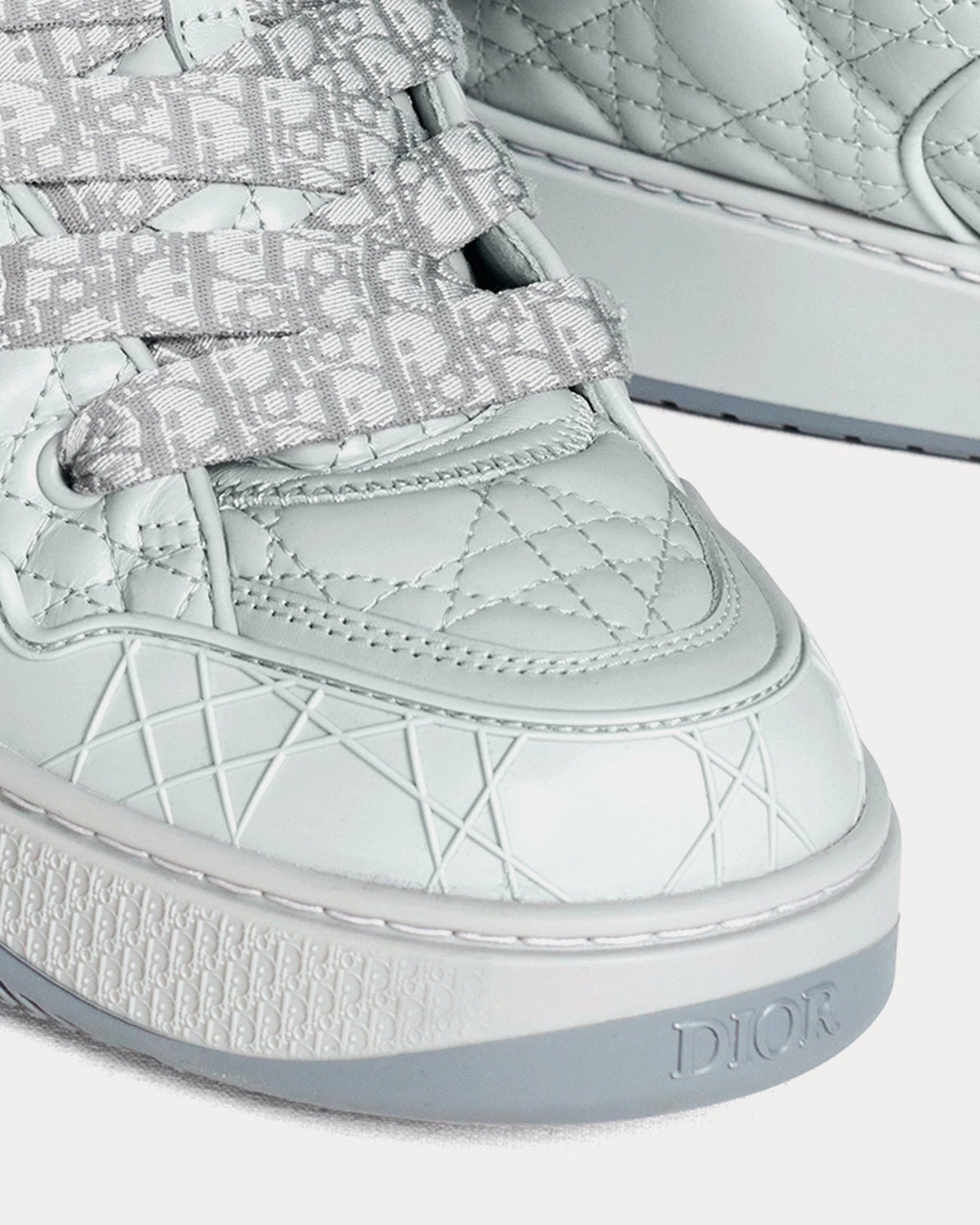 B9S Skater Limited And Numbered Edition Gray Cannage Kumo Leather Low Top Sneakers