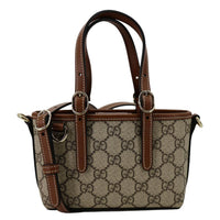 GUCCI Emblem Mini GG Monogram Canvas Tote Bag Beige 855491
