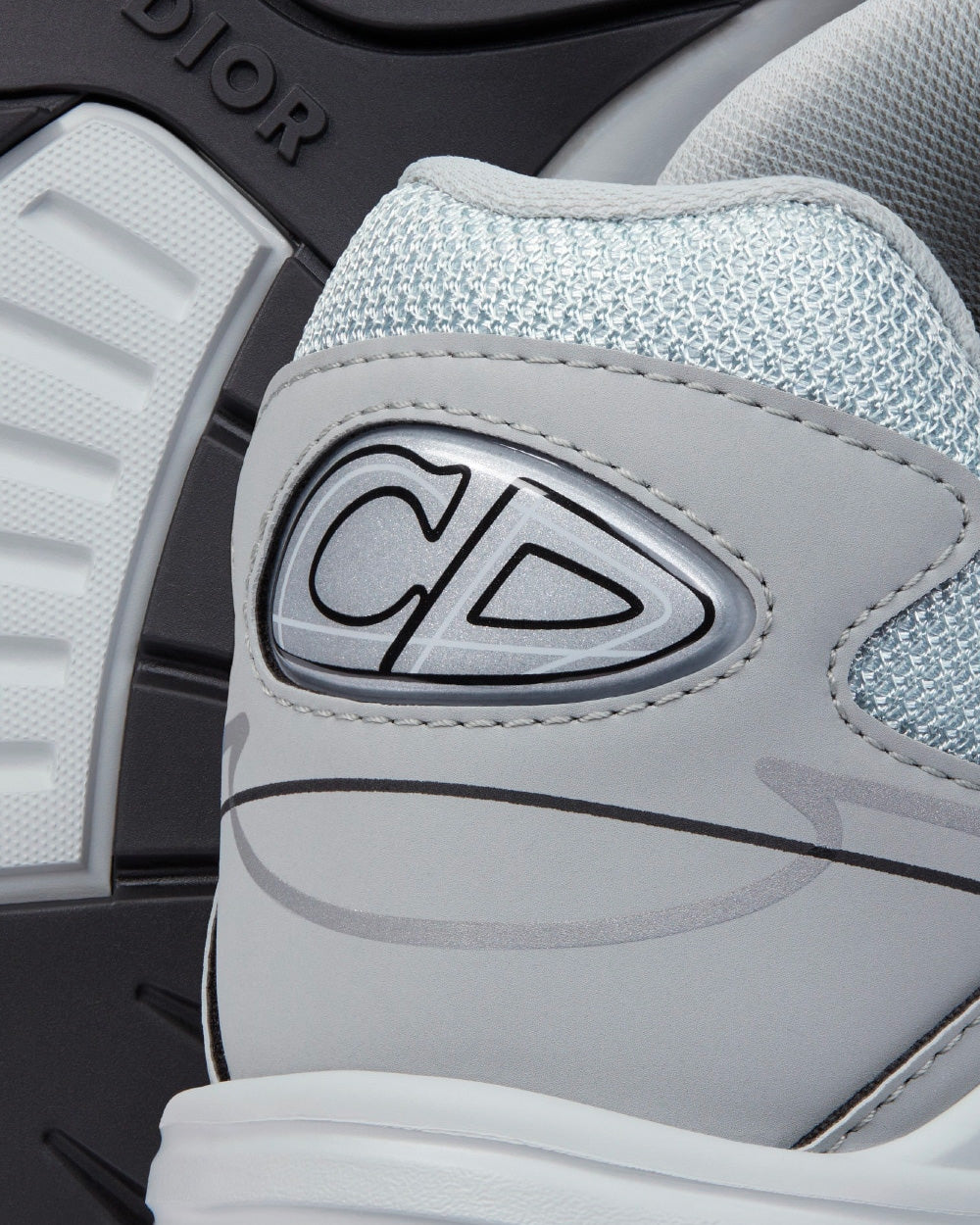 B30 Dior Gray Mesh and Technical Fabric Low Top Sneakers