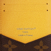LOUIS VUITTON Pocket Organizer Monogram Macassar Canvas Wallet Safran Yellow