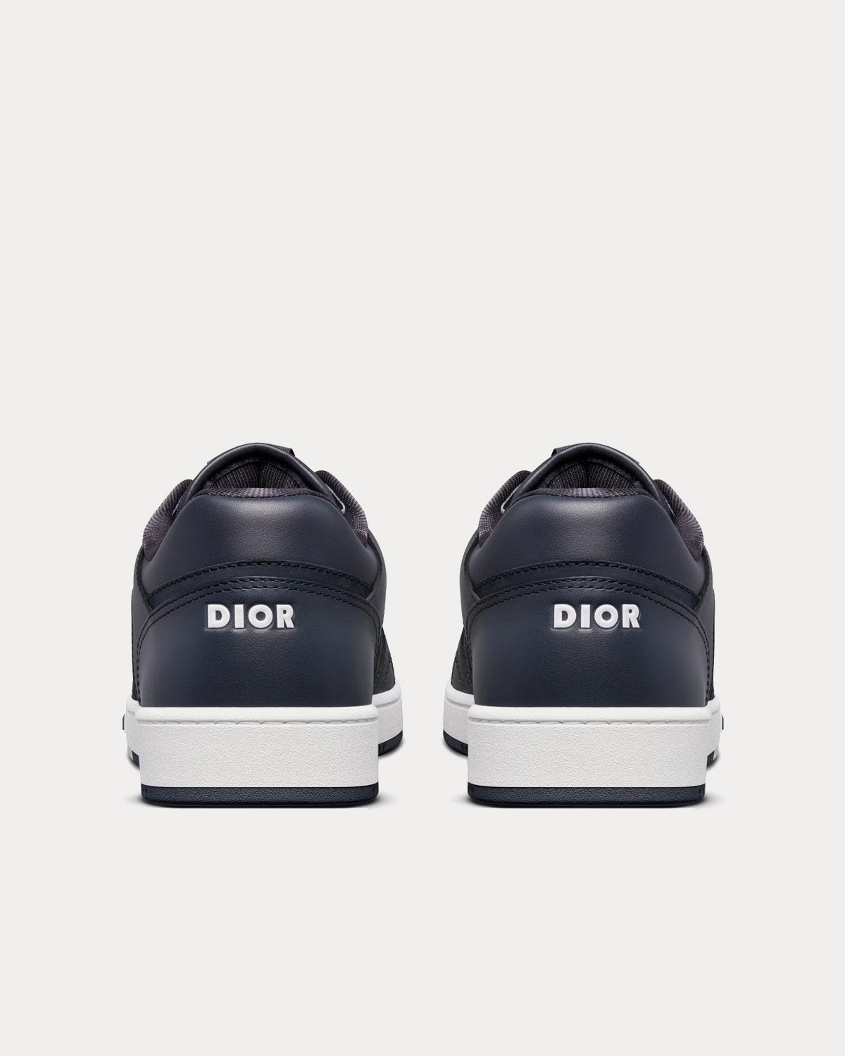 B27 Navy Blue Smooth Calfskin and CD Diamond Canvas Low Top Sneakers