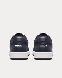 B27 Navy Blue Smooth Calfskin and CD Diamond Canvas Low Top Sneakers