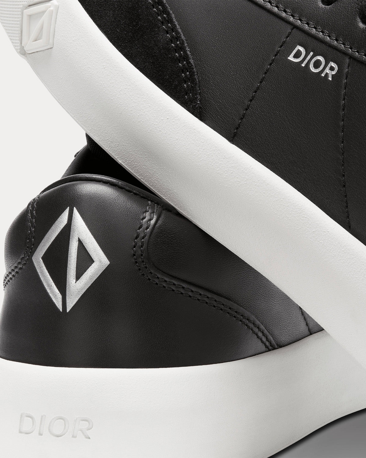 B101 Black Smooth Calfskin and Nubuck Low Top Sneakers