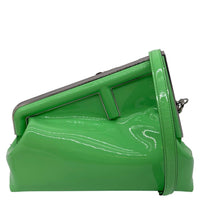 FENDI First Patent Leather Clutch Crossbody Bag Green View 1