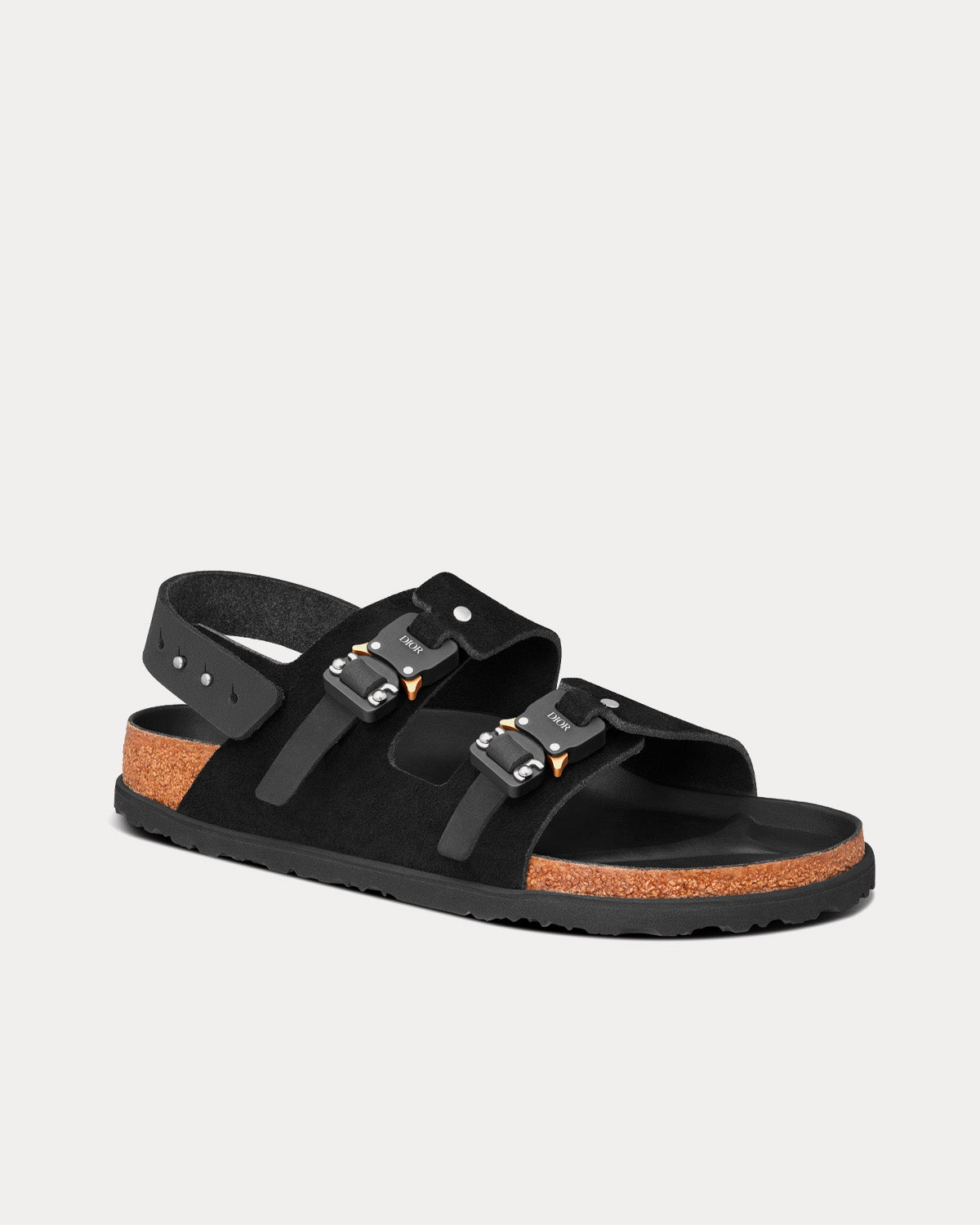 Milano Black Nubuck Calfskin Sandals