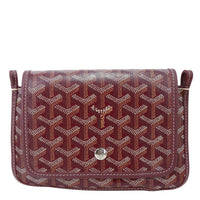 GOYARD Plumet Chevron Print Canvas Clutch Shoulder Bag Burgundy View 1