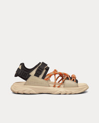 H-Town Black Technical Fabric and Natural Nubuck Calfskin Sandals View 1