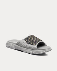 H-Town Gray Rubber with Beige and Black Dior Oblique Jacquard Slides View 3