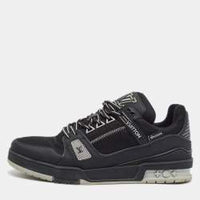 Louis Vuitton LV Trainer Size 42.5 Black Fabric and Leather Lace Up Sneakers