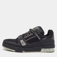 Louis Vuitton LV Trainer Size 42.5 Black Fabric and Leather Lace Up Sneakers