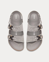 Milano Dior Gray Felted Wool and Nubuck Calfskin Sandals View 2