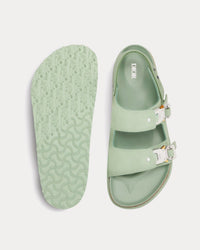 Milano Pastel Green Nubuck Calfskin Sandals View 2