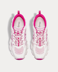Miss Dior Chrono Mesh & Leather-Effect Panels White / Fuchsia Low Top Sneakers View 2