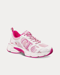 Miss Dior Chrono Mesh & Leather-Effect Panels White / Fuchsia Low Top Sneakers View 3