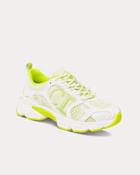 Miss Dior Chrono Mesh & Leather-Effect Panels White / Lime Green Low Top Sneakers View 3
