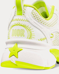 Miss Dior Chrono Mesh & Leather-Effect Panels White / Lime Green Low Top Sneakers View 4