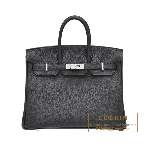 Birkin bag 25 Black Togo leather Silver hardware