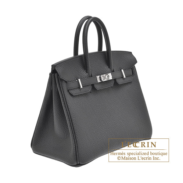 Birkin bag 25 Black Togo leather Silver hardware