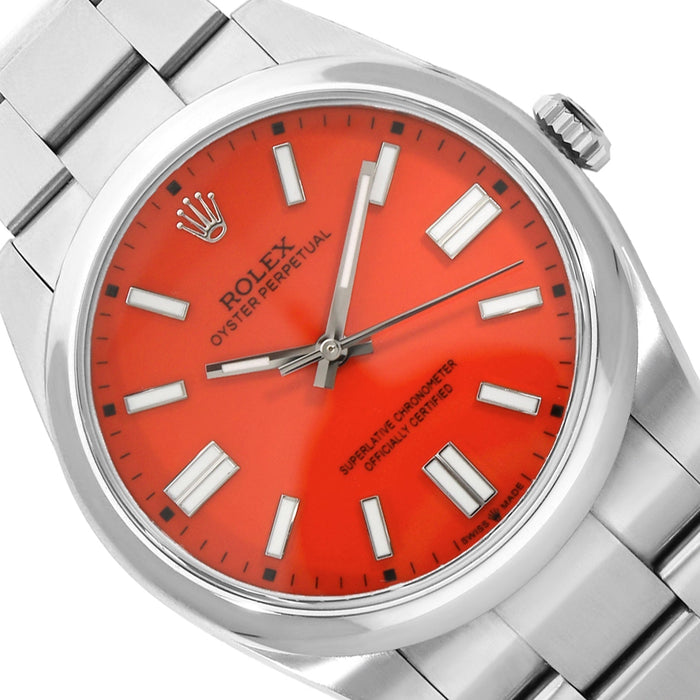 Oyster Perpetual 124300 41mm Automatic Red Dial Men's Watch - Crown & Consign