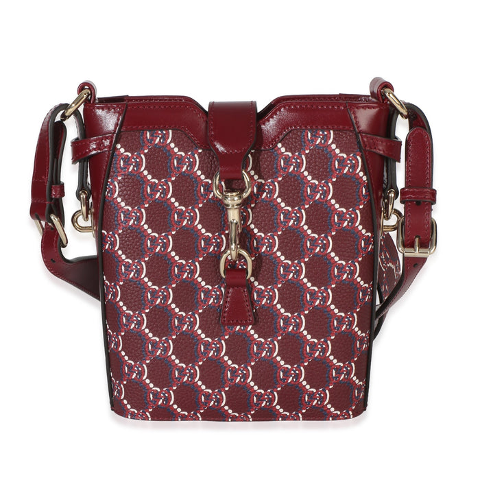 Red Multicolor Monogram Grained Calfskin Mini Shadow Bucket Bag - Crown & Consign