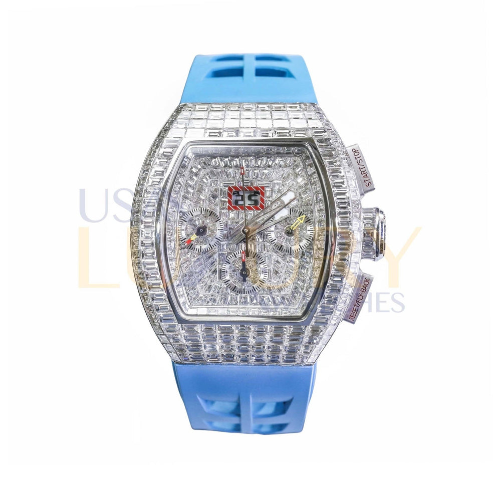 Richard Mille RM 011 Aftermarket Iced Out Diamonds Watch