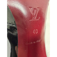 Fall 2004 Runway Black Patent Leather Fur Bow Boots Heels 40