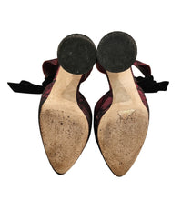 FW2009 Runway Lace Ballerina Pearl Platform Heels - Maroon Size 39