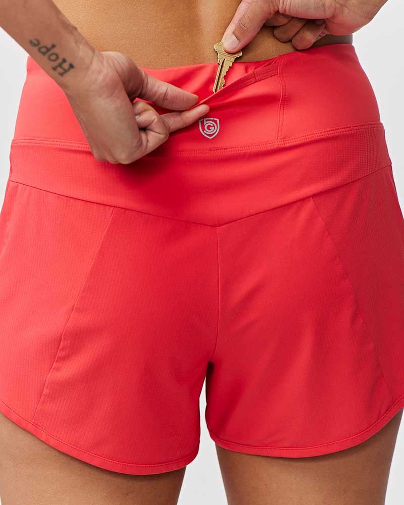 Sheva Women's High Rise Running Shorts - CROWN RESALE LLC