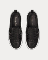 Solar Black Quilted Cannage Calfskin Slip On Sneakers View 2