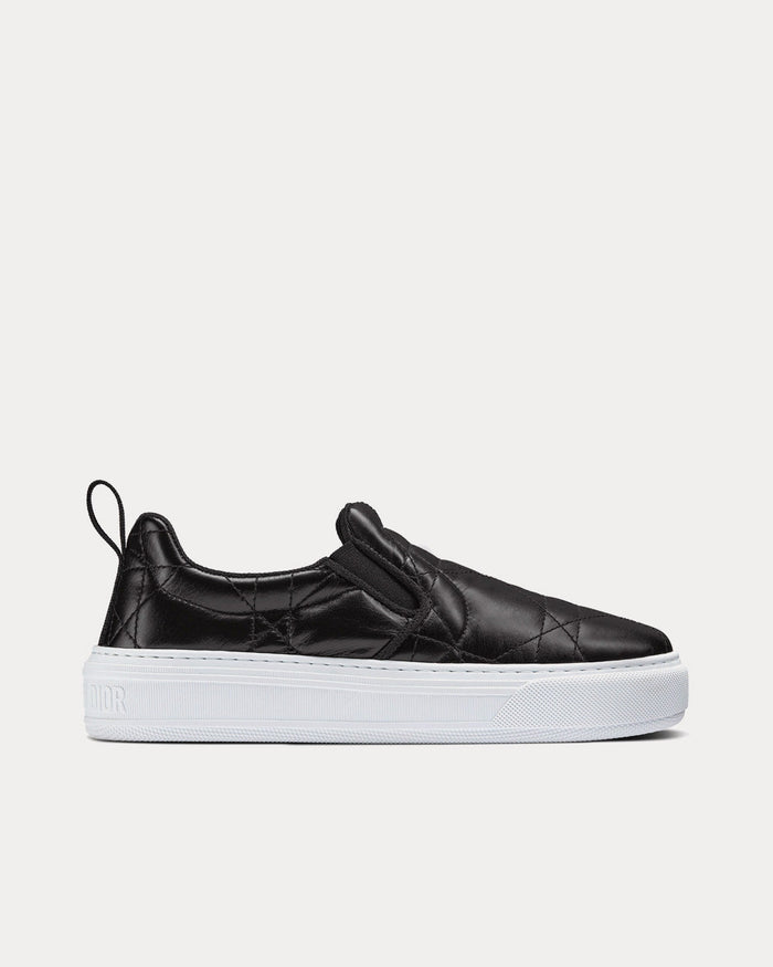 Solar Black Quilted Cannage Calfskin Slip On Sneakers - Crown & Consign