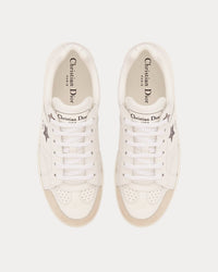 Star White Calfskin and Suede Low Top Sneakers View 2